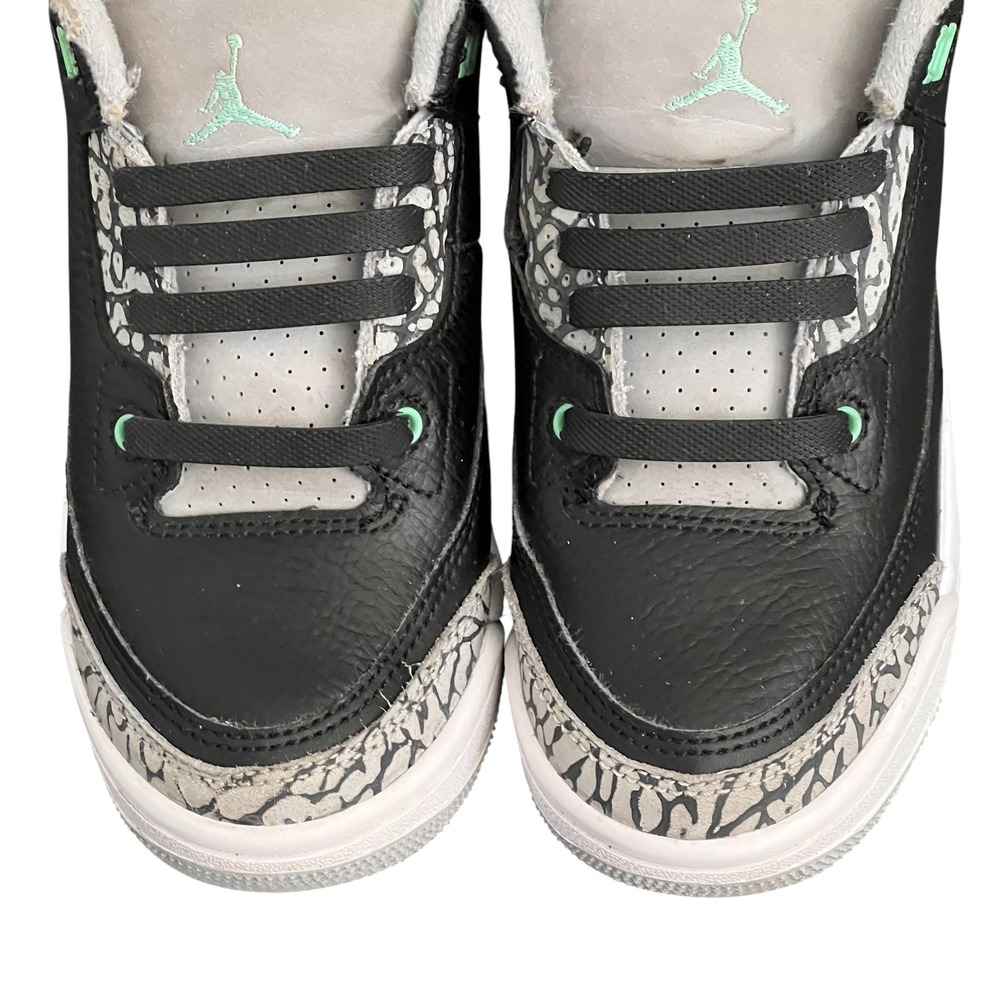 Jordan 3 Retro PS Green Glow Black Wolf Grey DM0966-031 Size 11C Kids Sneakers - Picture 7 of 14